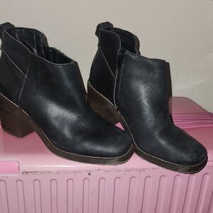 Black Ankle Boots with Block Heel